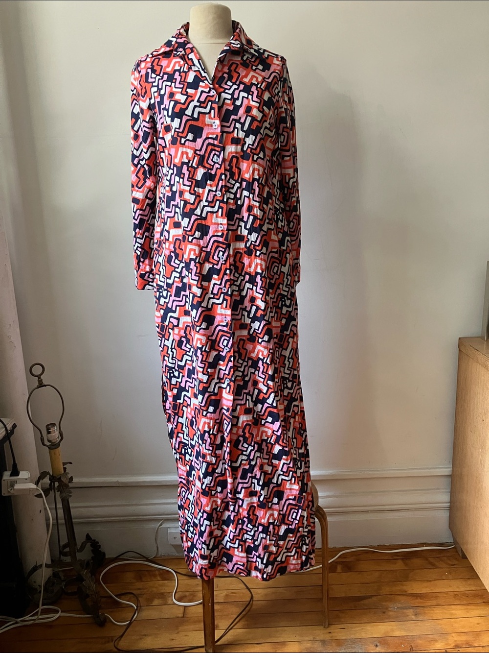 CKBradley maxi, cotton, button down dress